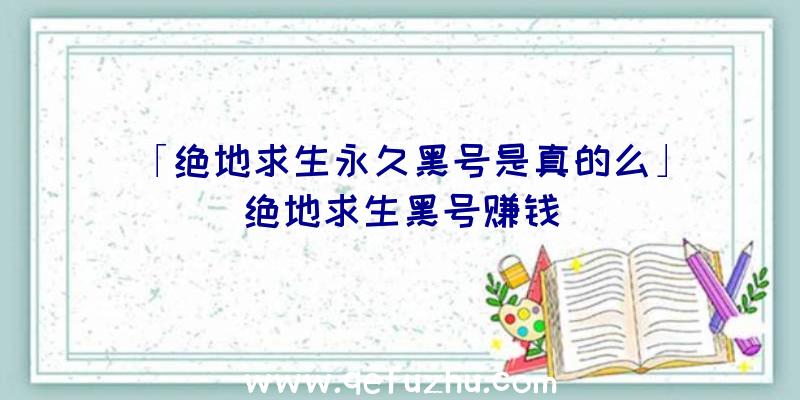 「绝地求生永久黑号是真的么」|绝地求生黑号赚钱